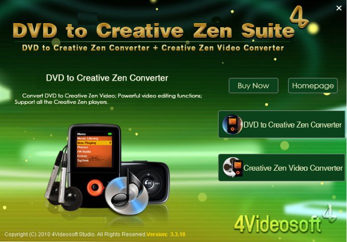 4Videosoft DVD to Creative Zen Suite