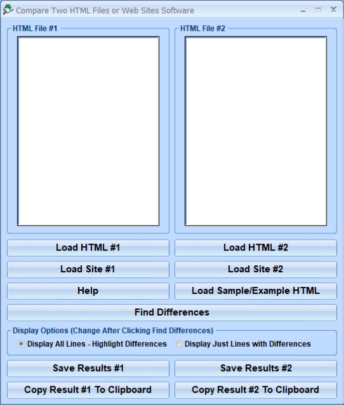 Compare Two HTML Files or Web Sites Software