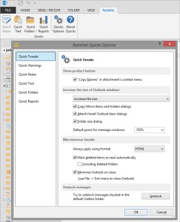 ReliefJet Quicks for Outlook