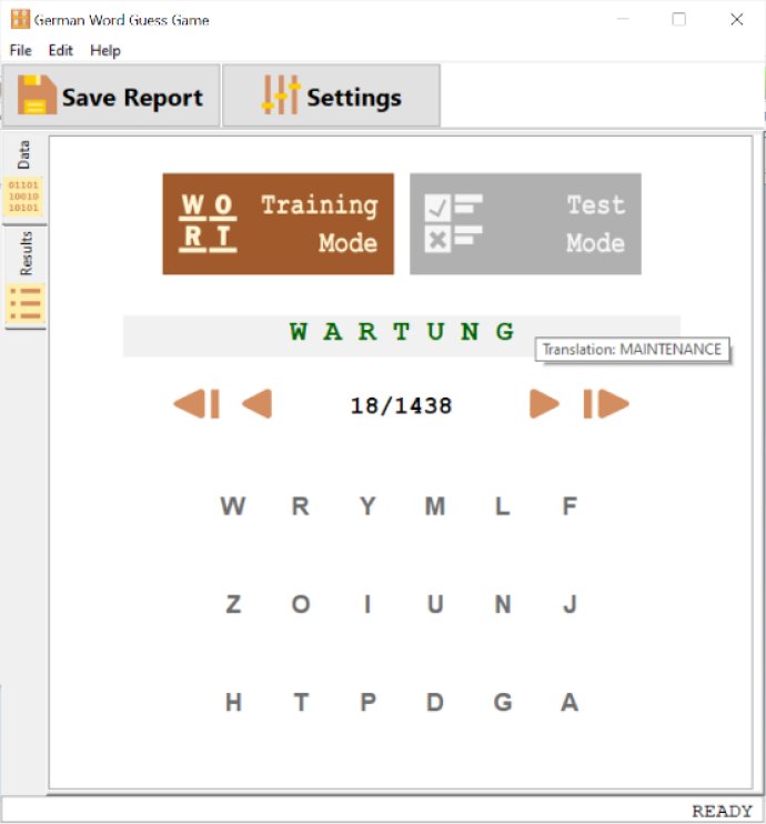 Metamorphosec German Word Guess Game