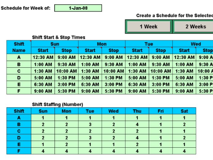Schedule Multiple Shifts Automatically