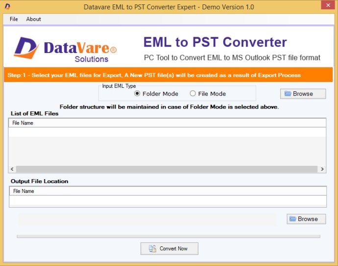DataVare EML to PST Converter Export