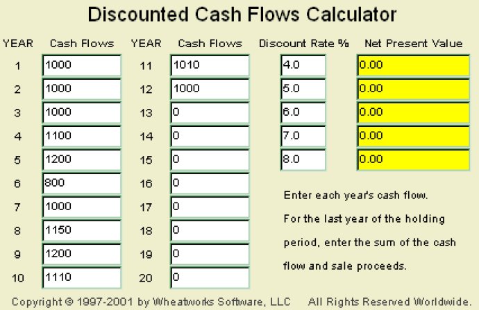 MoneyToys Discounted Cash Flow Calculato