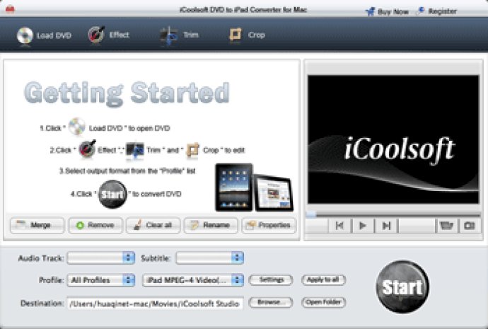 iCoolsoft DVD to iPad Converter for Mac