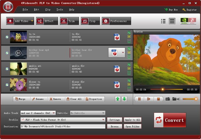 4Videosoft FLV to Video Converter