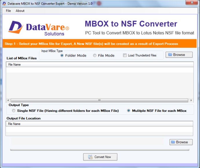 Datavare MBOX to NSF Converter Expert