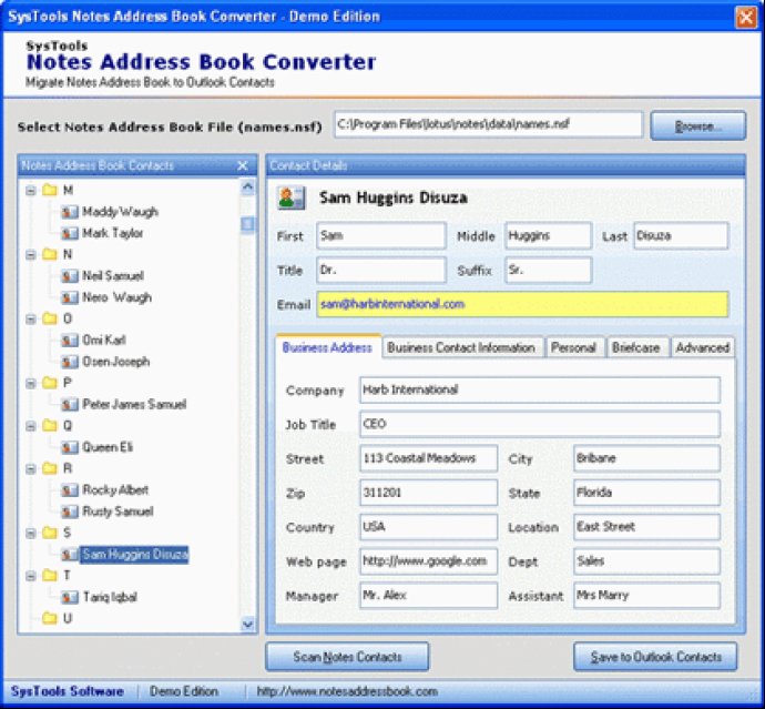 Lotus Notes Address Book to Outlook