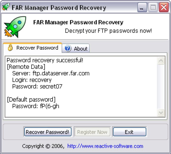 FAR Manager Password Recovery