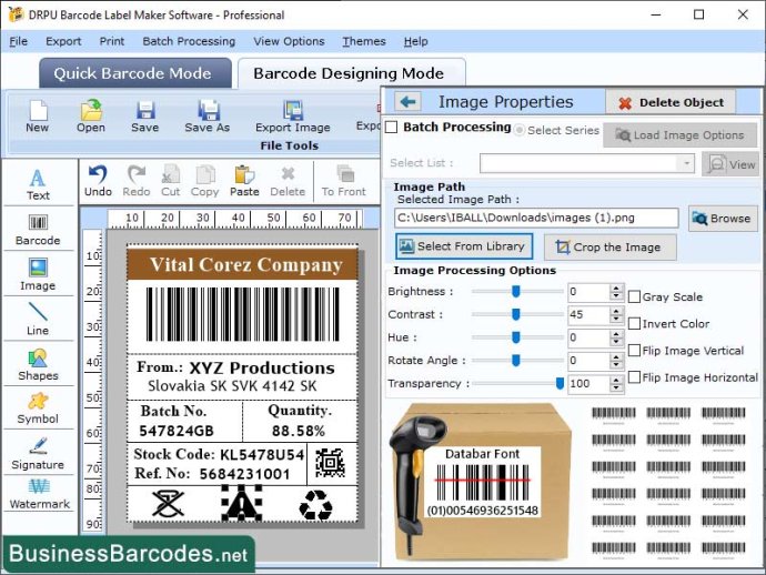 Scanning Data Bar Barcode Software