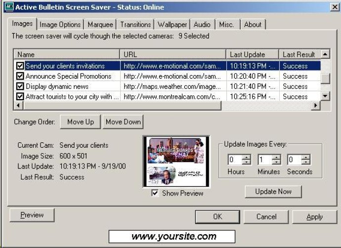 Active Bulletin Screen Saver
