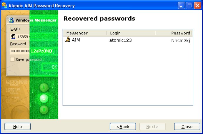 Atomic AIM Password Recovery