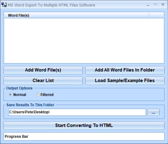MS Word Export To Multiple HTML Files Software