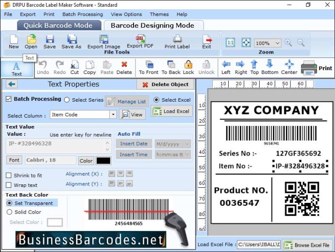 Standard Barcode Designing Tool