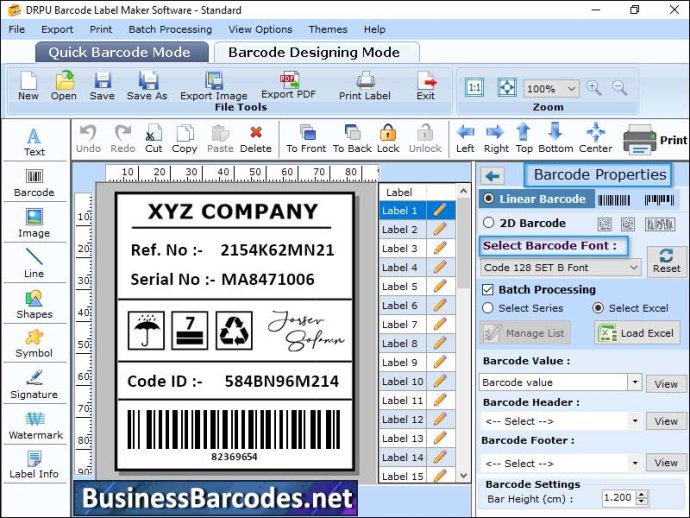 Barcode Generator Code 128 Software