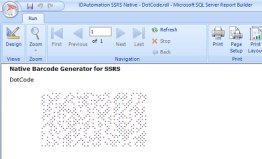 SSRS DotCode Barcode Generator