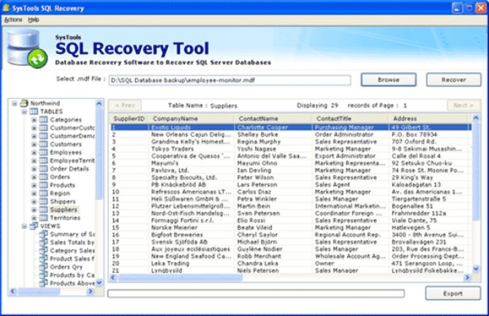 SQL Database Recovery Software
