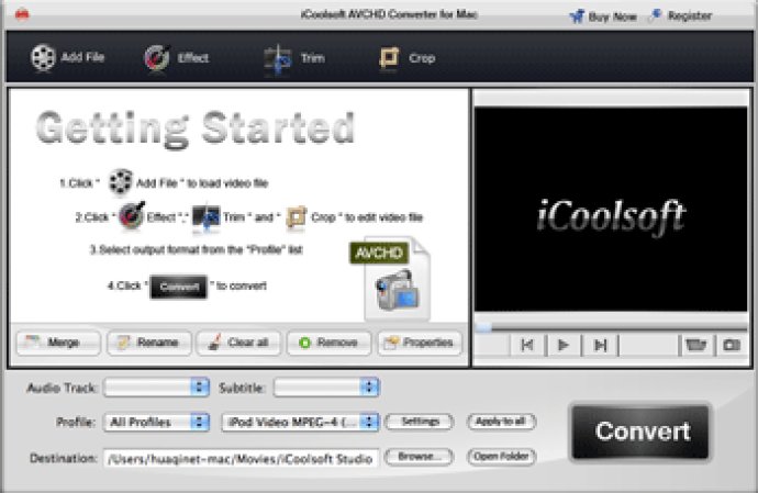 iCoolsoft AVCHD Converter for Mac