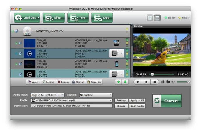 4Videosoft DVD to MP4 Converter for Mac