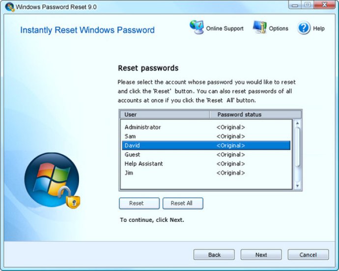 Advanced Windows Password Reset