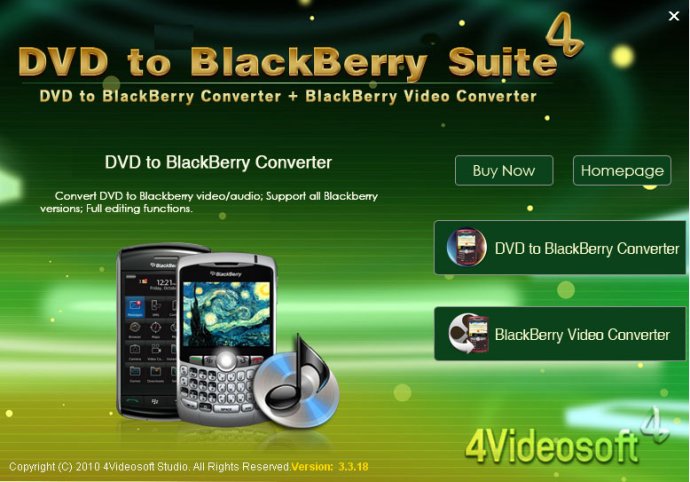 4Videosoft DVD to BlackBerry Suite