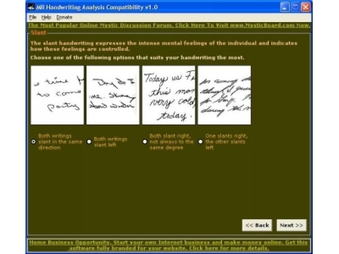 MB Handwriting Analysis Compatibility