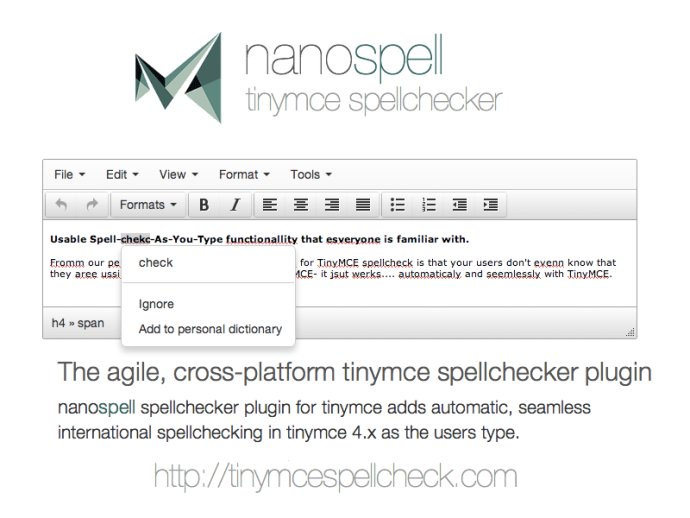 NanoSpell TinyMce SpellChecker Plugin