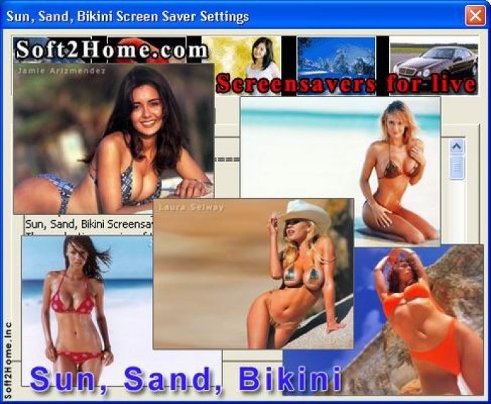 Sun, Sand, Bikini Screensaver