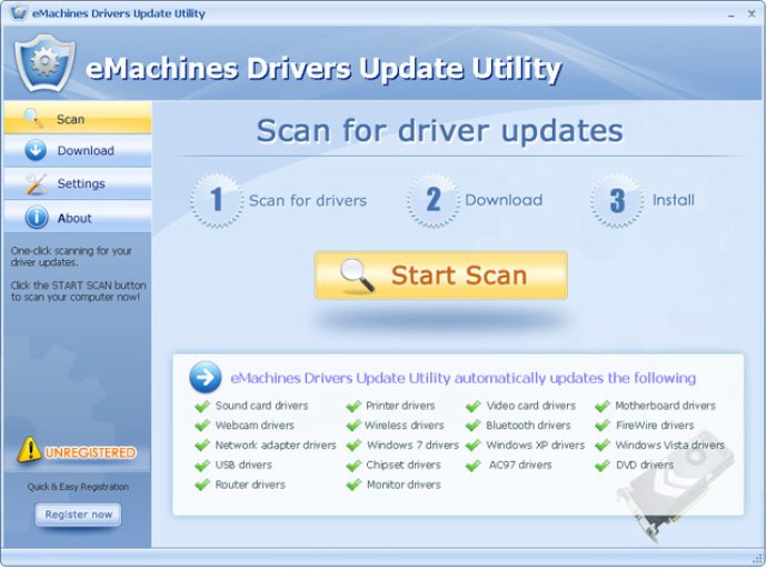 eMachines Drivers Update Utility For Windows 7 64 bit