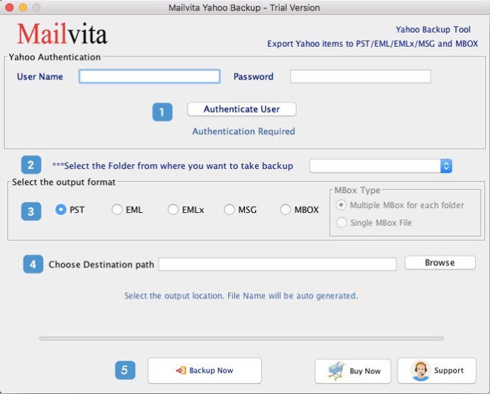 MailVita Yahoo Backup for Mac