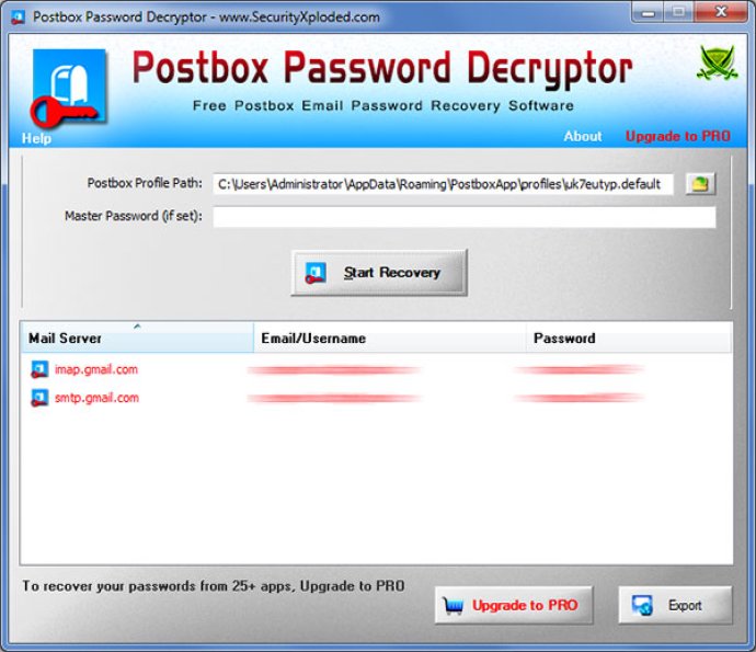 Password Decryptor for Postbox