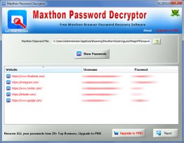 Password Decryptor for Maxthon