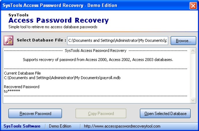 Access Password Recovery Professional