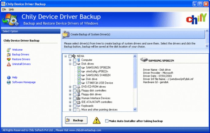 Device Driver Backup