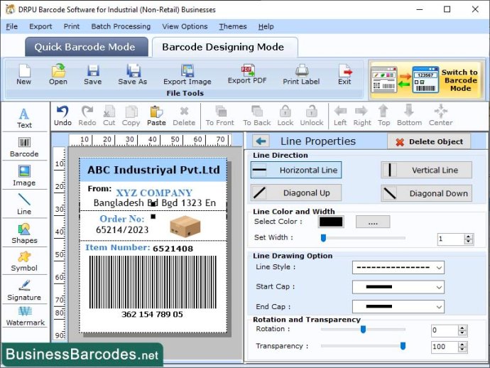 Designed Barcode for Warehousing