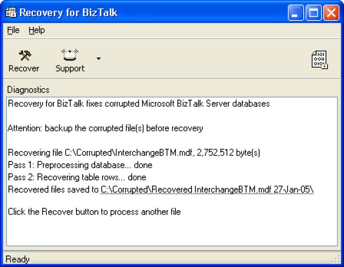 Recovery for BizTalk