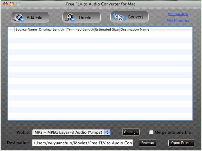 Free FLV to Audio Converter for Mac