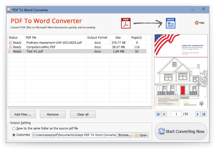 Adept PDF to Word Converter