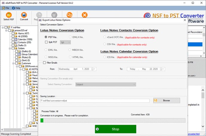 Export Lotus Notes Mailbox to PST