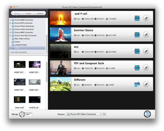 iFunia HD Video Converter for Mac
