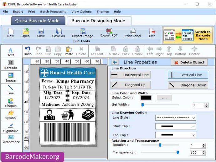 Pharmacy Barcode Label Generator