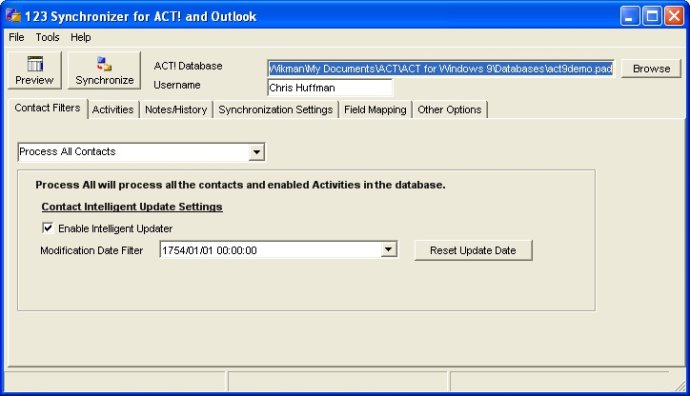 123 Sync Client for ACT and Outlook