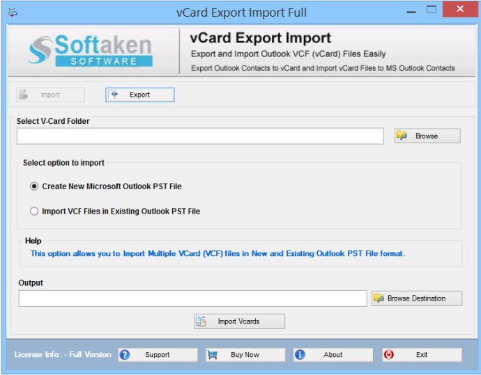 Outlook PST to vCard Converter