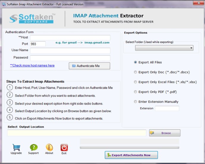Softaken IMAP Attachment Extractor